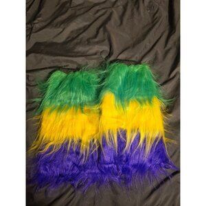New Furry Leg Fur Wraps Covers Costume Dress Up Cosplay Purple Green Yellow
